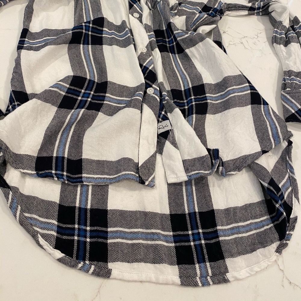 Rails Flannel Top - Hunter In White & Blue - image 2